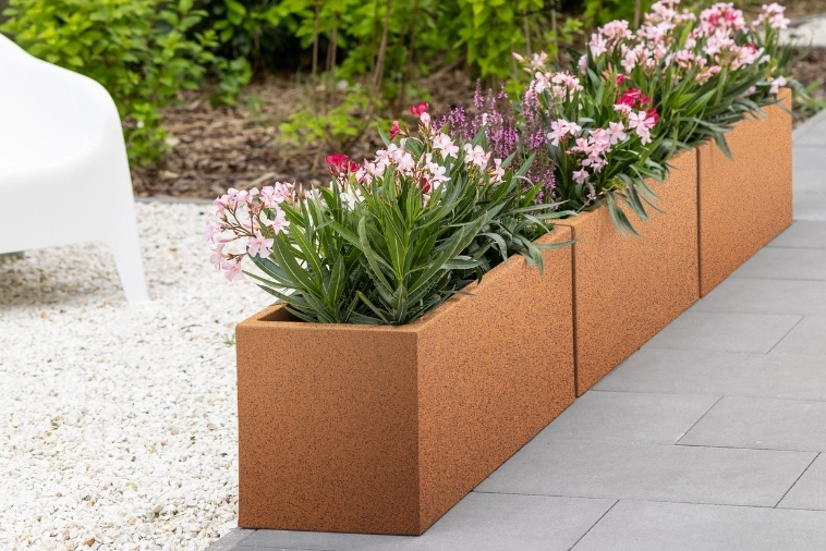 Donica o długości 100 cm Long Maxi efekt stalowej rdzy